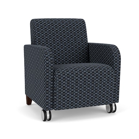 Lesro Siena Lounge Reception Guest Chair w/ Front Casters, 27 in W 29.5 in L 32.5 in H SN1101
